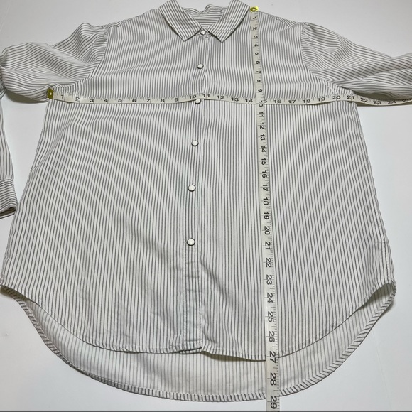 Rails Eliza Pinstripe Snap Button Down Top Size Medium White - Picture 9 of 10